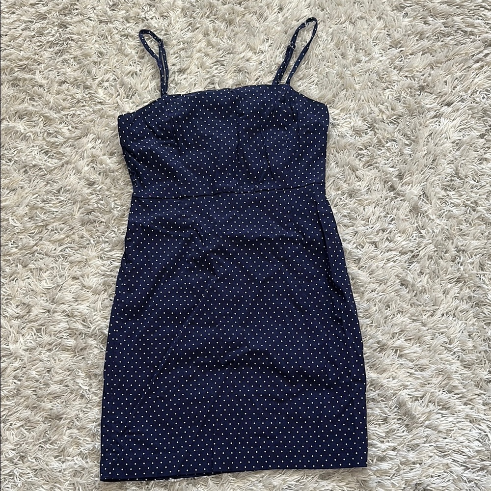 Navy Polka Dot Dress